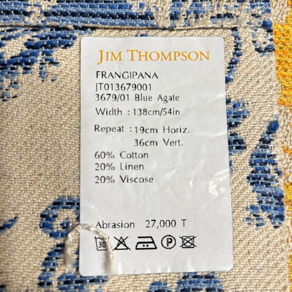 Jim Thompson FRANGIPANA Upholstery Fabric Sample Cotton Linen Viscose 36x26 in - Picture 11 of 16